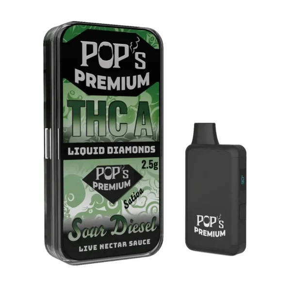 THCa Liquid Diamonds 2.5g Disposable Vape with Live Nectar Sauce - Pops - Image 2