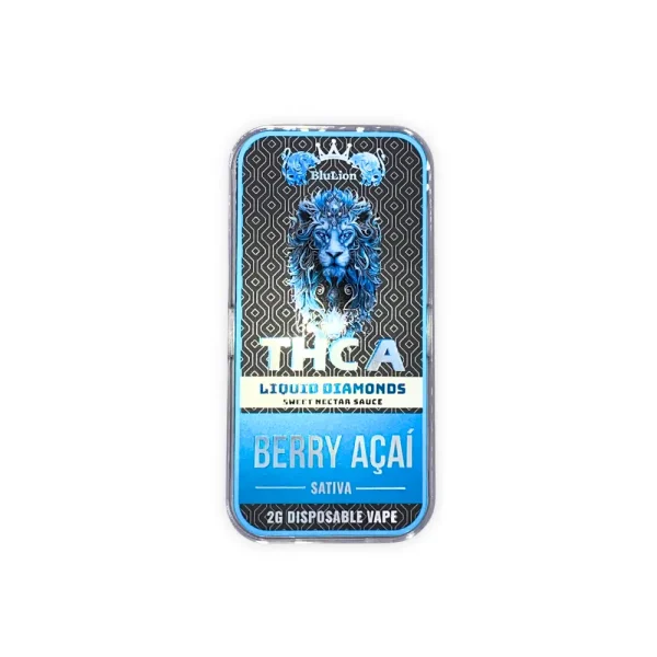 THCA Liquid Diamonds Disposable Vape BluLion 2g Berry Acaí front