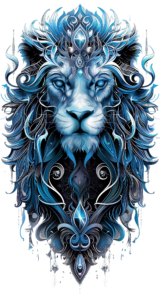 Blue lion head