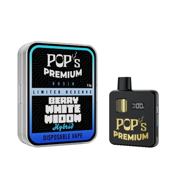 Pop’s Premium Limited Reserve Rosin Vape – 2.5G Berry White Widow (hybrid)