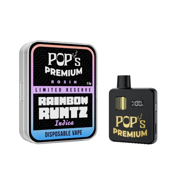 Pop’s Premium Limited Reserve Rosin Vape – 2.5G Rainbow Runtz (indica)