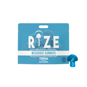 Rize Megadose Mushroom Gummies - 15ct - 7500mg - Blue Razzberry