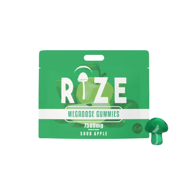 Rize Megadose Mushroom Gummies - 15ct - 7500mg - Sour Apple