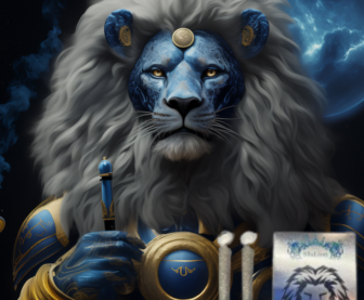 Blue lion holding blulion prerolls