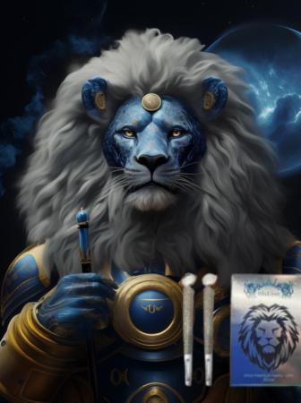 Blue lion holding blulion prerolls
